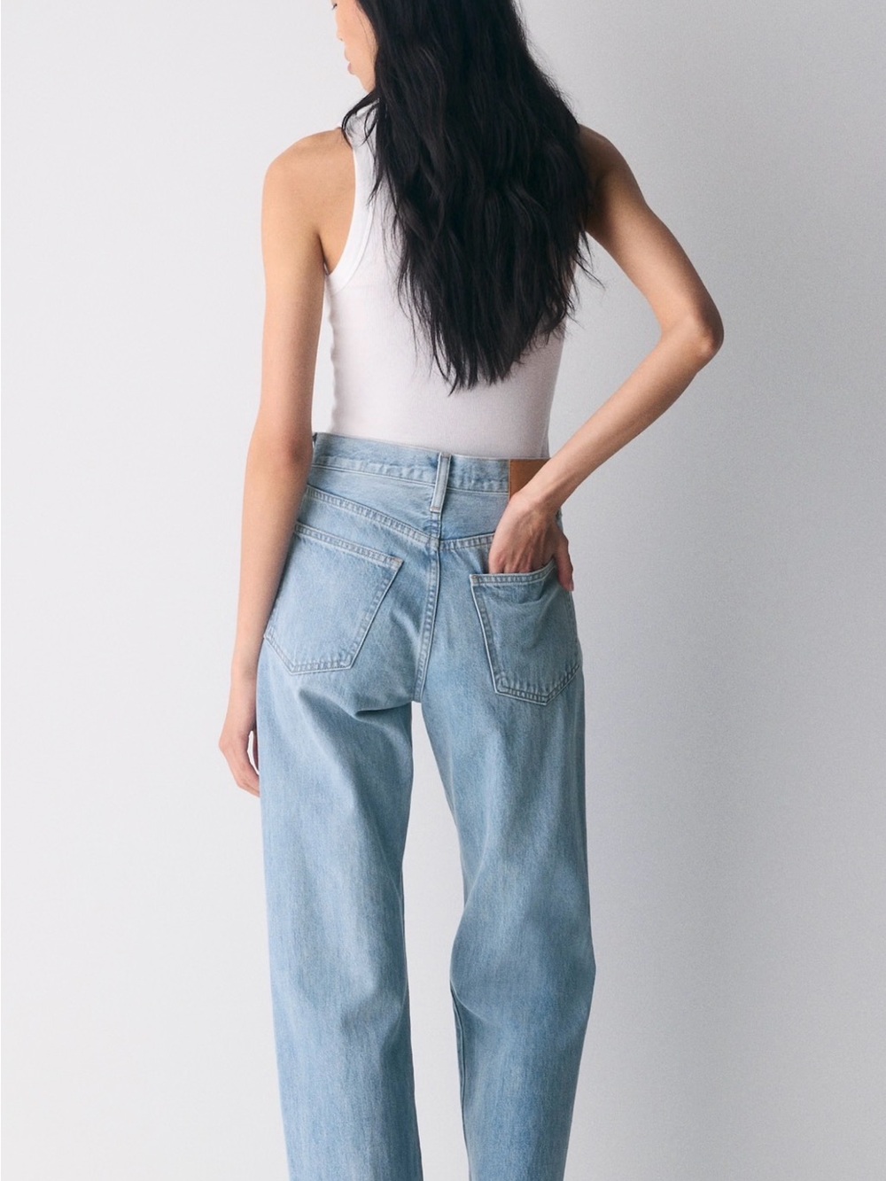Denim Forum Light Blue Straight Leg Jeans - Picture 4 of 4